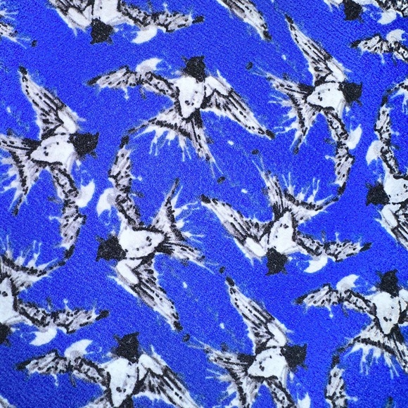 Lularoe blue Xl Cassie pencil skirt with birds( sparrows?) NWT. kitschy print - Picture 3 of 7